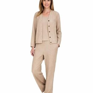 Live 2 Lounge Women's M 3-Piece Textured Lounge Set Beige H0287